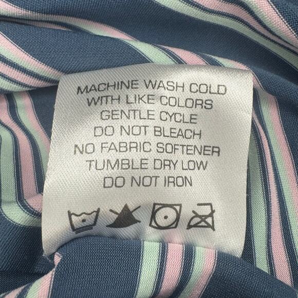 Southern Point Co. Boys LARGE blue, mint, and pink striped polo casual - Picture 7 of 8